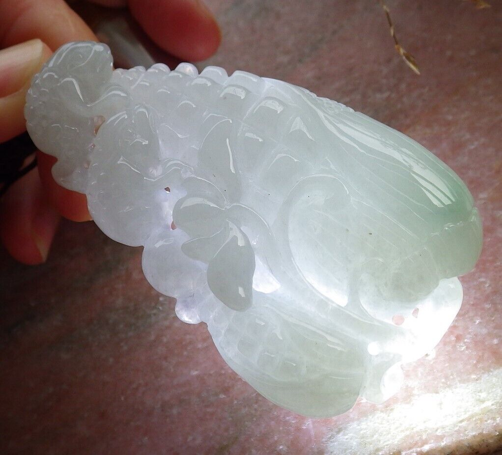 Certified Icy Green Burma 100% Natural A Jade jadeite Pendant Frog Toad Maize Lotus Flower Coin Necklace 招财蟾 575141 TN