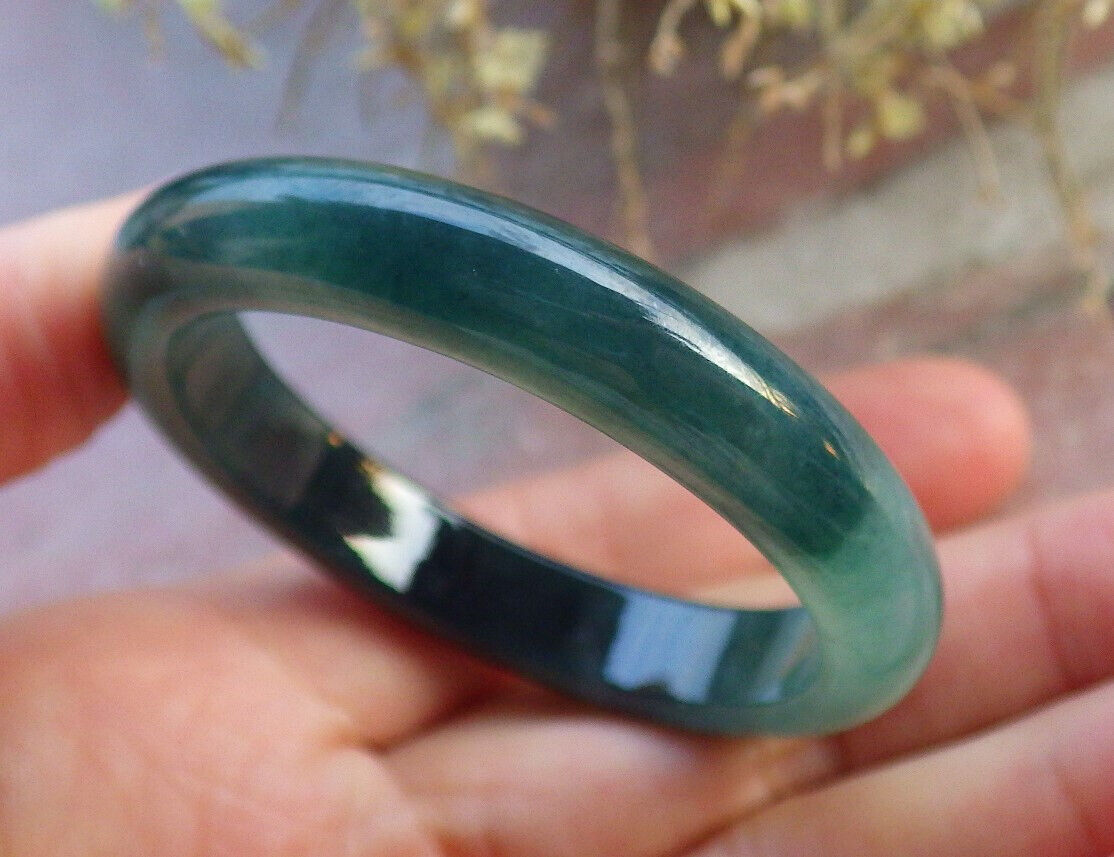 Certified Icy Blue Water Green Burma 100% Natural A JADE Jadeite Baby Bangle Bracelet 41 mm 646924 TN