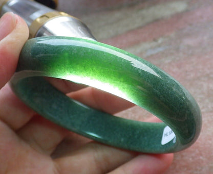 Certified Green Burma 100% Natural A JADE Jadeite Bangle Bracelet 58 mm 手镯 574659 TN