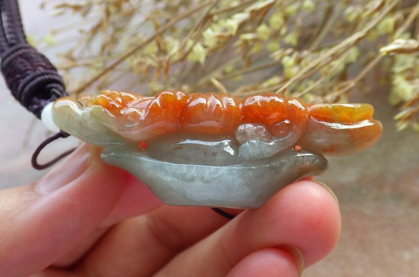 Certified Red Green Burma 100% Natural A Jade jadeite Pendant Tiger Yuan Bao Necklace 虎虎生威 575613 TN