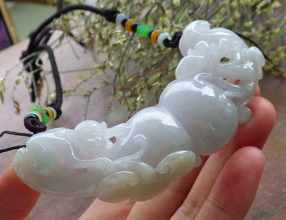 Certified Yellow Green Pale Lavender Burma 100% Natural A Jade jadeite Pendant Monkey Fox Gourd Lotus Flower Ruyi Coin Necklace 猴子 573759 TN