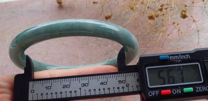 Certified Green Burma 100% Natural A JADE Jadeite Circle Bangle Bracelet 57 mm 手镯 636094  TN