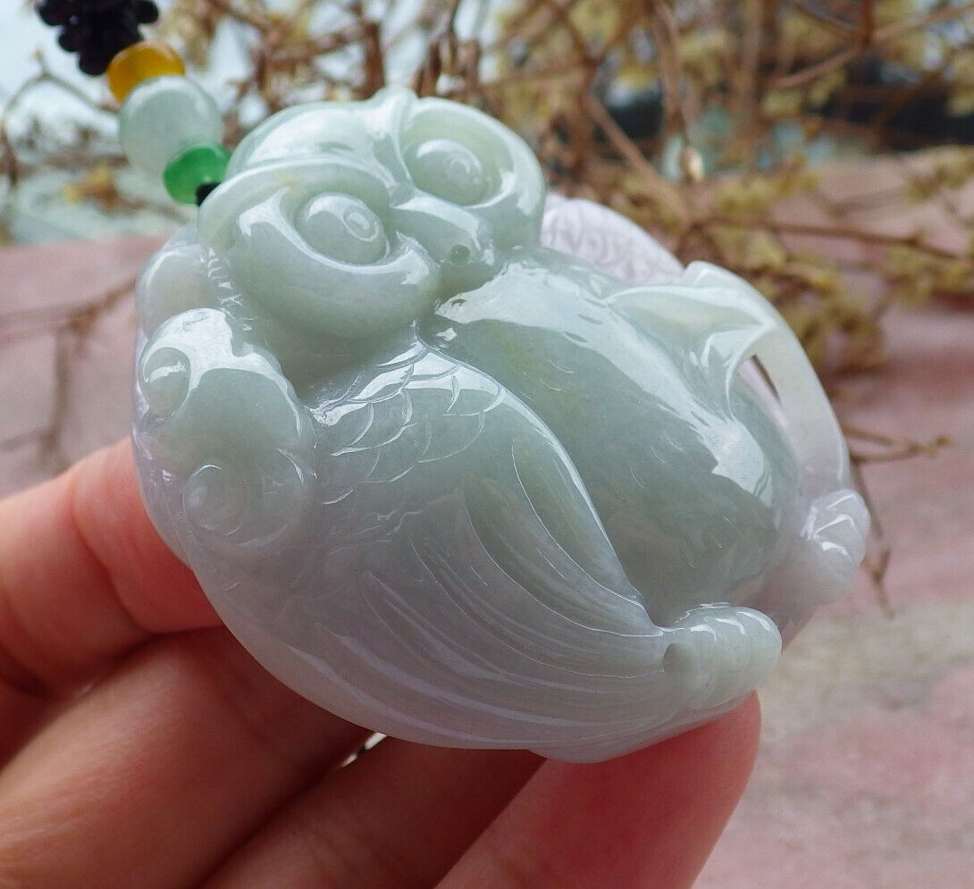 Atestita Verda Pala Lavenda Birmo 100% Natura A Jadejadeita Pendanta Strigo Ruyi-Koliero 猫头鹰 632551 TN