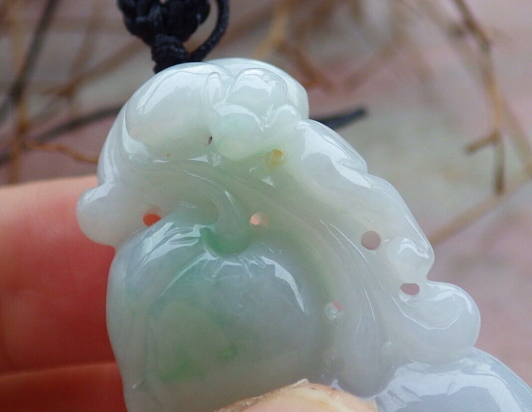 Certified Green 100% Natural A Jade jadeite Pendant Bat Peach Necklace 蝙蝠 528196  TN