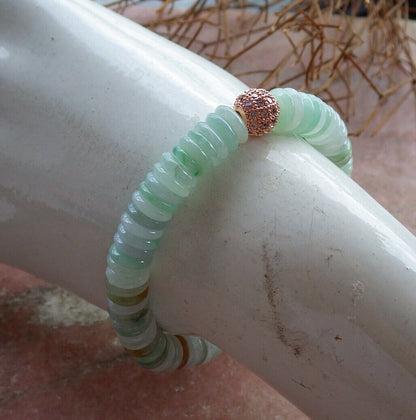 Certified Green Yellow Burma 100% Natural A JADE Jadeite Bead Beads Bangle Circle Bracelet 529470  TN