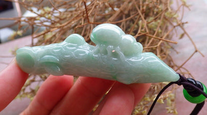 Certified Green 100% Natural A Jade jadeite Pendant Beetle Tree Necklace 富甲天下 524950 TN