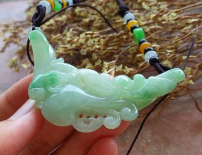 Certified Green 100% Natural A Jade jadeite Pendant Frog Toad Bead Lotus Flower Ruyi Coin Necklace 招财蟾 529908  TN