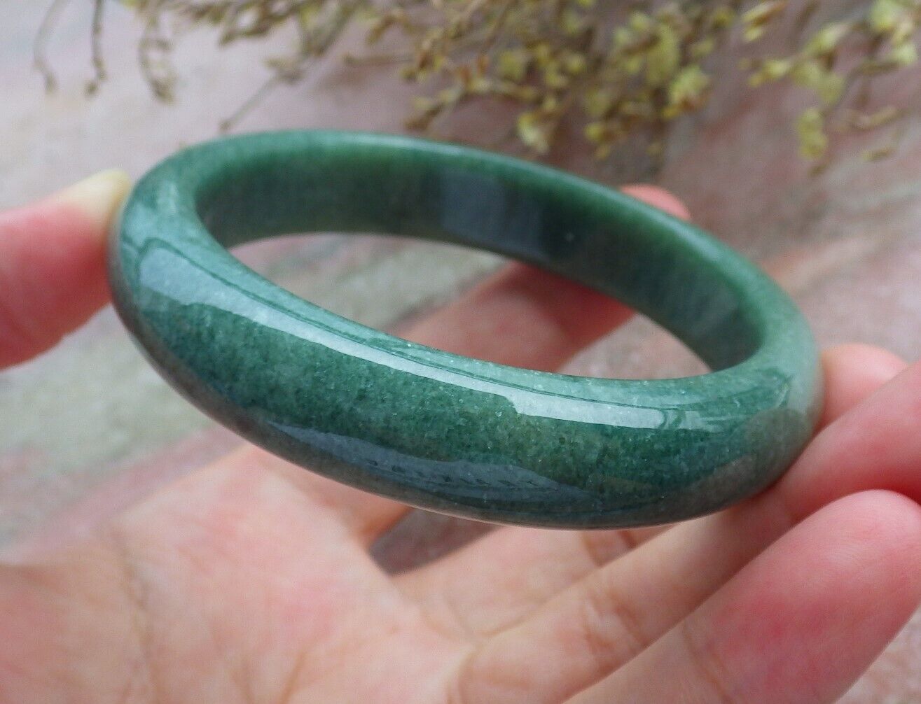 Certified Green Burma 100% Natural A JADE Jadeite Bangle Bracelet 58 mm 手镯 574994 TN