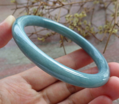 Certified Green Burma 100% Natural A JADE Jadeite Circle Bangle Bracelet 56 mm 手镯 633518  TN