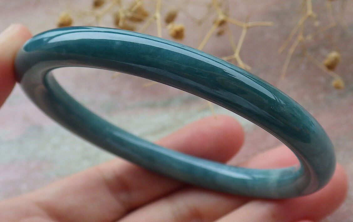 Certified Green Burma 100% Natural A JADE Jadeite Circle Bangle Bracelet 57 mm 手镯 636641  TN