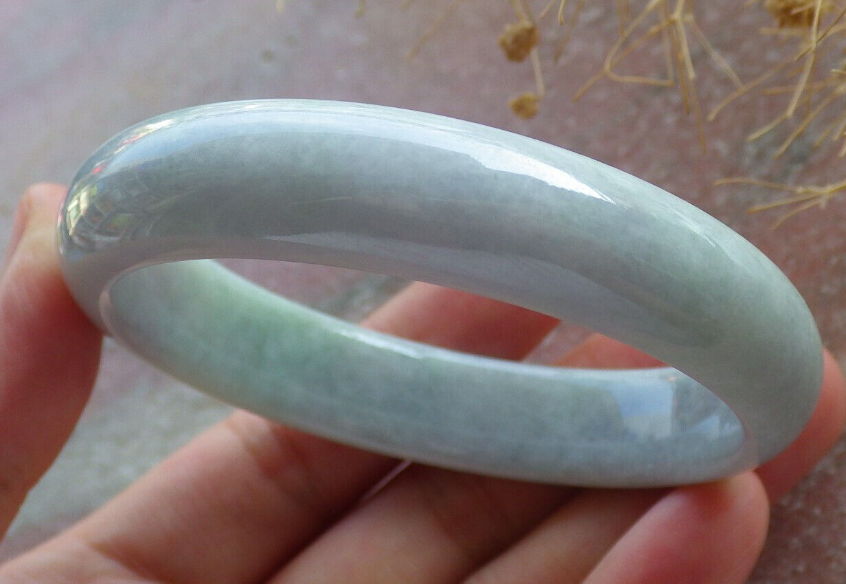Certified Green Pale Lavender Burma 100% Natural A JADE Jadeite Bangle Bracelet 56 mm 手镯 635932  TN