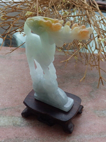 Certified Red Yellow Green 100% Natural A Jade jadeite Display Deer 梅花鹿 516924 ** Include woodstand ** TN