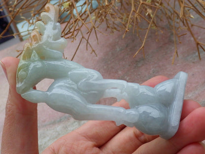 Certified Red Yellow Green 100% Natural A Jade jadeite Display Deer 梅花鹿 516924 ** Include woodstand ** TN