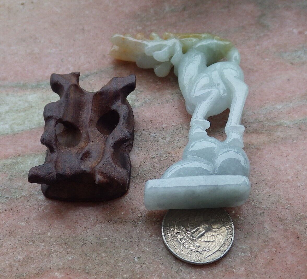 Certified Red Yellow Green 100% Natural A Jade jadeite Display Deer 梅花鹿 516924 ** Include woodstand ** TN