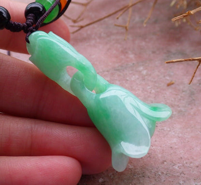 Certified Green 100% Natural A Jade jadeite pendant Rose Flower Necklace W Ring 花开富贵 517015 TN