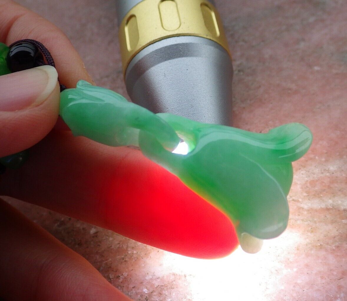 Certified Green 100% Natural A Jade jadeite pendant Rose Flower Necklace W Ring 花开富贵 517015 TN