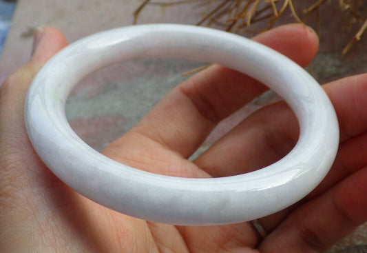 Certified Pale Lavender 100% Natural A JADE Jadeite Circle Bangle Bracelet 57 mm 手镯 517036 TN