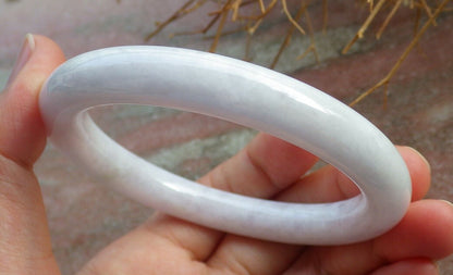 Certified Pale Lavender 100% Natural A JADE Jadeite Circle Bangle Bracelet 57 mm 手镯 517036 TN