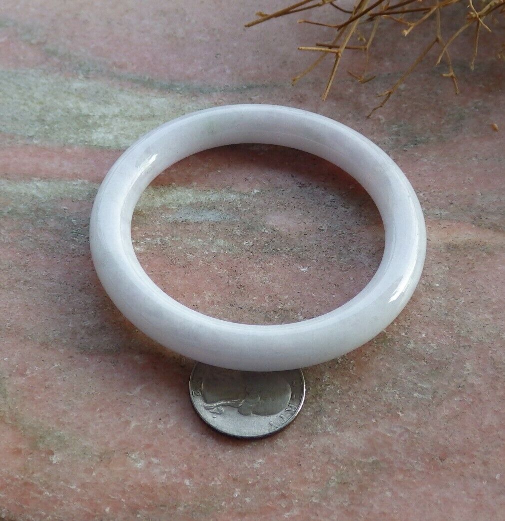 Certified Pale Lavender 100% Natural A JADE Jadeite Circle Bangle Bracelet 57 mm 手镯 517036 TN