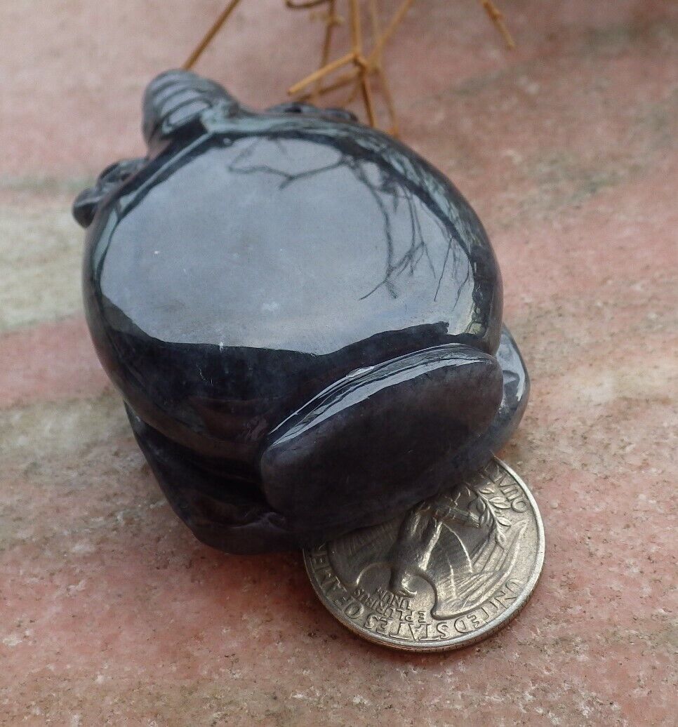 Certified Black 100% Natural A Jade jadeite pendant Display Dragon Fish Snuff Bottle 517513 ** It have The Jade Screw Top fit the Bottle ** TN