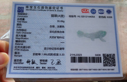 Certified Green 100% Natural A Jade jadeite Display Dragon Lizard Lotus Flower Ruyi Money Coin 龙蜥蜴 517632 ** Include woodstand ** TN