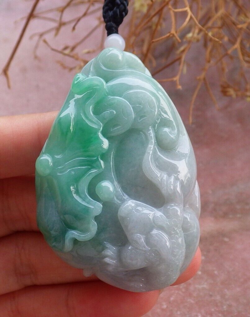 Certified Green 100% Burma Natural A Jade jadeite Pendant Frog Toad Lotus Flower Leaf Coin Necklace 招财蟾 518474 TN