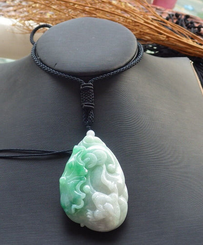 Certified Green 100% Burma Natural A Jade jadeite Pendant Frog Toad Lotus Flower Leaf Coin Necklace 招财蟾 518474 TN
