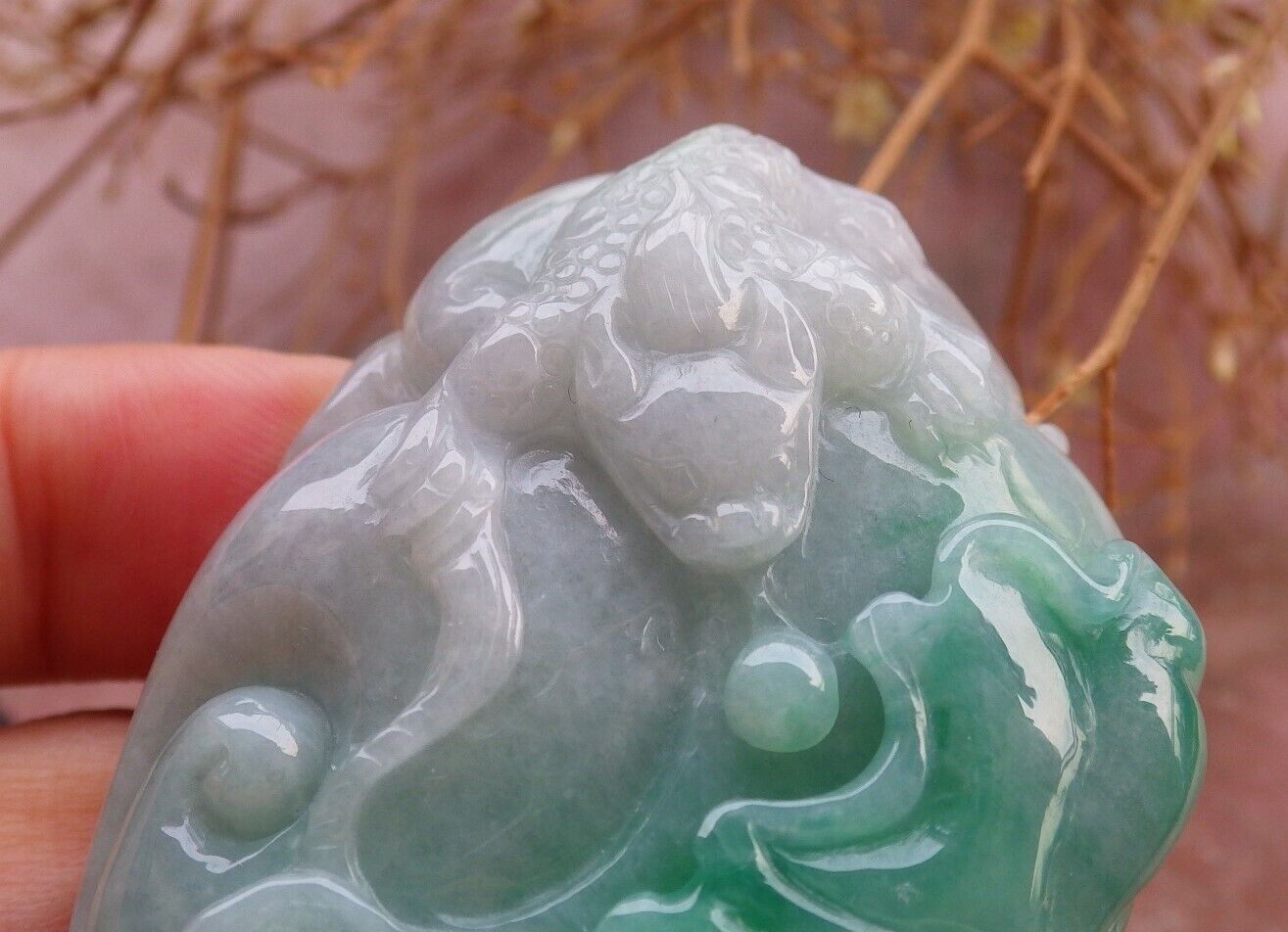 Certified Green 100% Burma Natural A Jade jadeite Pendant Frog Toad Lotus Flower Leaf Coin Necklace 招财蟾 518474 TN