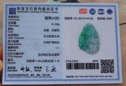 Certified Green 100% Burma Natural A Jade jadeite Pendant Frog Toad Lotus Flower Leaf Coin Necklace 招财蟾 518474 TN