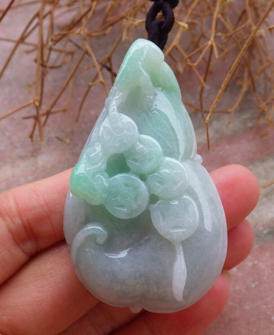 Certified Green 100% Burma Natural A Jade jadeite Pendant Frog Toad Lotus Flower Ruyi Coin Necklace 招财蟾 518851 TN