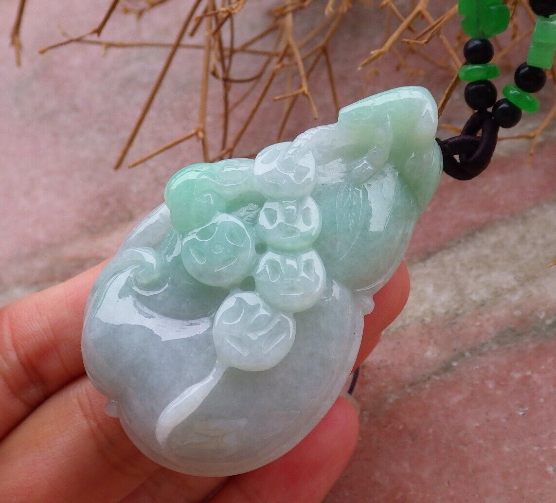 Certified Green 100% Burma Natural A Jade jadeite Pendant Frog Toad Lotus Flower Ruyi Coin Necklace 招财蟾 518851 TN