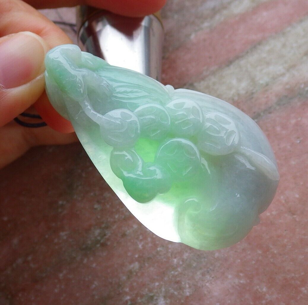 Certified Green 100% Burma Natural A Jade jadeite Pendant Frog Toad Lotus Flower Ruyi Coin Necklace 招财蟾 518851 TN