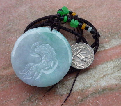 Certified Green 100% Burma Natural A Jade jadeite pendant Dragon Bead Necklace 生意兴隆 518877 TN