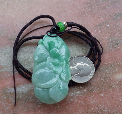 Certified Green 100% Burma Natural A Jade jadeite Pendant Frog Toad Lotus Flower Leaf Money Coin Necklace 招财蟾 521346 TN