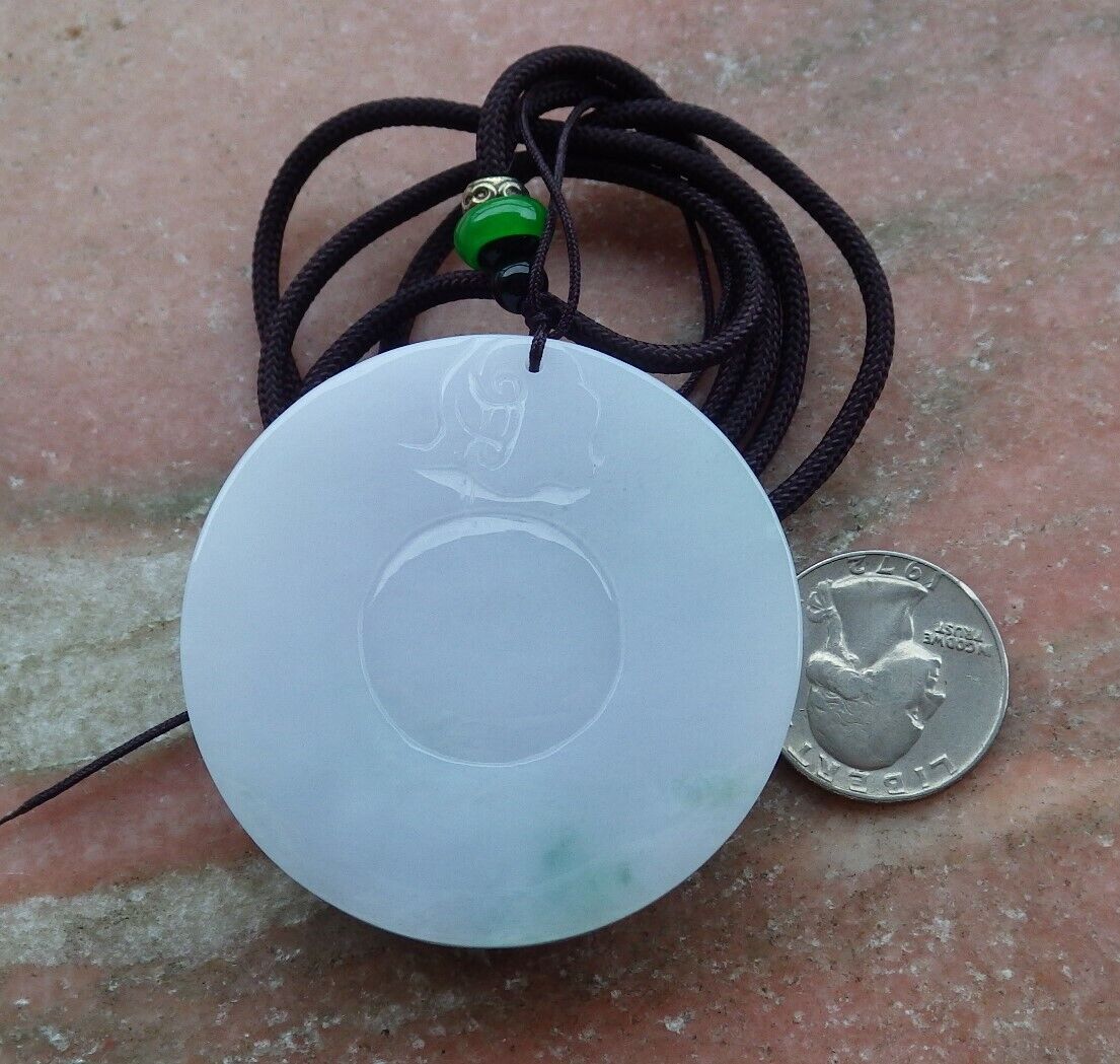 Certified Green Pale Lavender 100% Burma Natural A Jade jadeite Pendant Deer Flower Ruyi Necklace 梅花鹿 521363 TN
