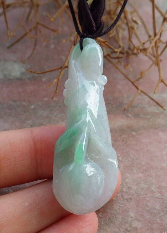 Certified Green 100% Bumra Natural A Jade jadeite pendant Flower Necklace 花开富贵 521689 TN