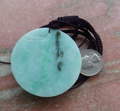 Certified Green 100% Burma Natural A Jade jadeite Pendant Peacock Phoenix Flower Necklace 孔雀 凤凰 521989 TN