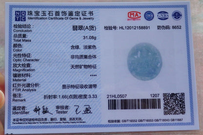 Certified Green Pale Lavender 100% Burma Natural A Jade jadeite pendant Guanyin Kwan Yin Lotus Flower Necklace 观音 522132 TN