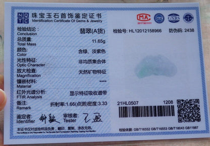 Certified Green 100% Burma Natural A Jade jadeite Pendant Dragon Pi Xiu Money Coin Necklace 风水貔貅 522147 TN
