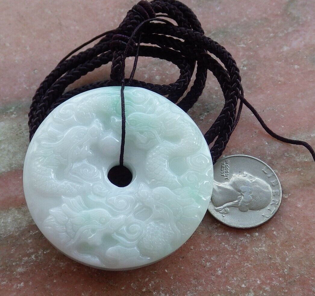 Certified Green 100% Burma Natural A Jade jadeite Pendant 9 Dragon Spit Bead Necklace 九龙戏珠 522185 TN