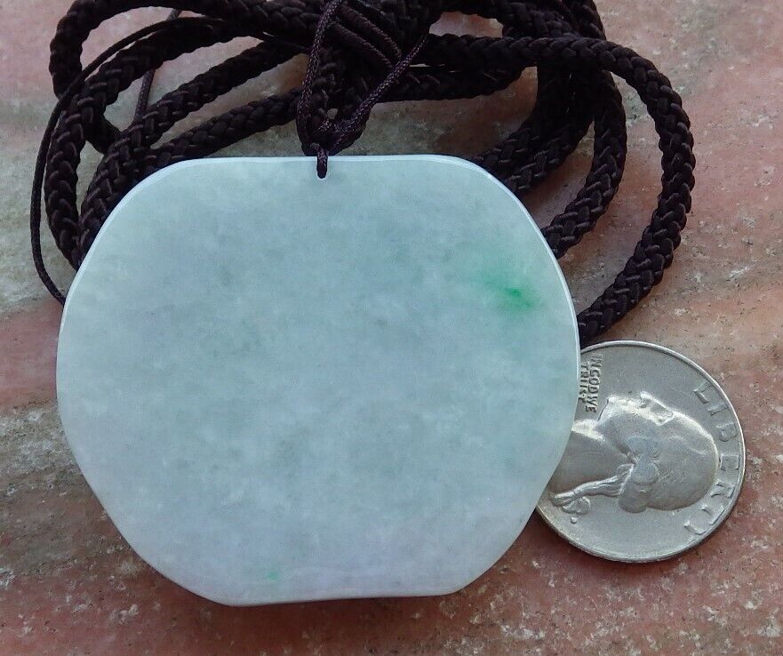 Certified Green 100% Burma Natural A Jade jadeite Pendant Dragon Phoenix Spit Bead Necklace 龙凤 522216 TN