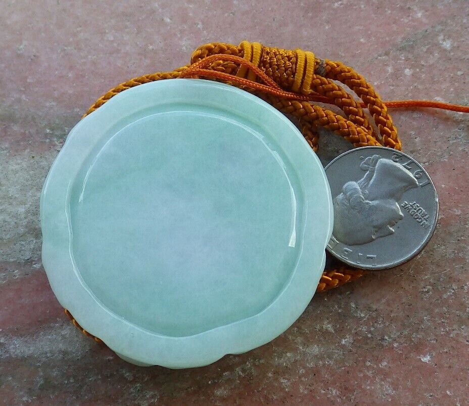 Certified Green 100% Burma Natural A Jade jadeite Pendant Dragon Ruyi Bead Necklace 生意兴隆 522321 TN