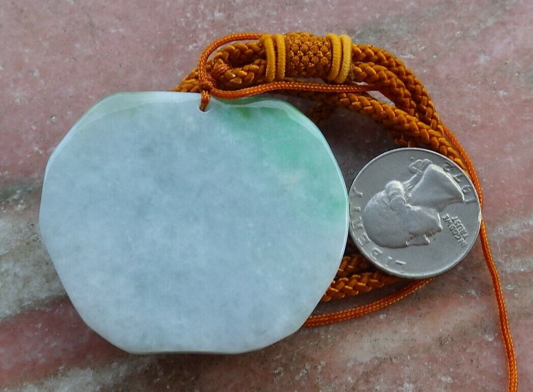Certified Green 100% Natural A Jade jadeite Pendant Dragon Phoenix Spit Bead Necklace 龙凤 522395 TN