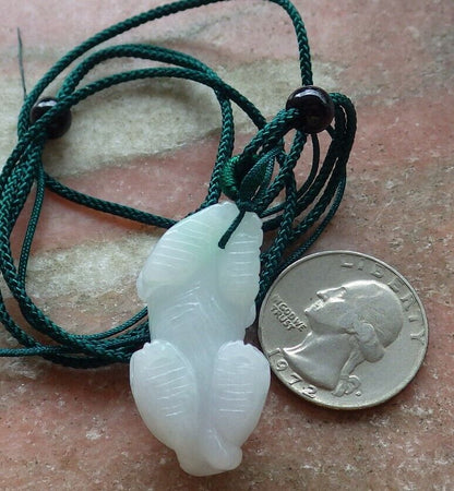 Certified Green 100% Burma Natural A Jade jadeite Pendant Zodiac Dog Necklace 发财狗 522494 TN