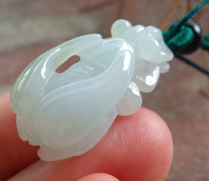 Certified Green 100% Burma Natural A Jade jadeite Pendant Bee Necklace 蜜蜂 522510 TN