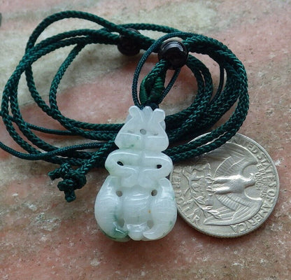 Certified Green 100% Burma Natural A Jade jadeite Pendant Bee Necklace 蜜蜂 522523 TN