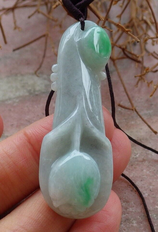 Certified Green 100% Burma Natural A Jade jadeite pendant Rose Flower Necklace 花开富贵 522540 TN