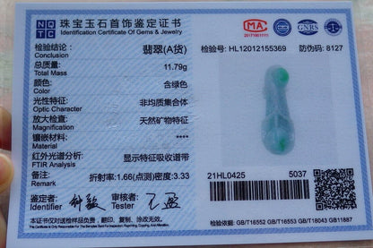 Certified Green 100% Burma Natural A Jade jadeite pendant Rose Flower Necklace 花开富贵 522540 TN