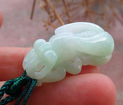 Certified Green Pale Lavender 100% Burma Natural A Jade jadeite Pendant Bee Necklace 蜜蜂 522584 TN