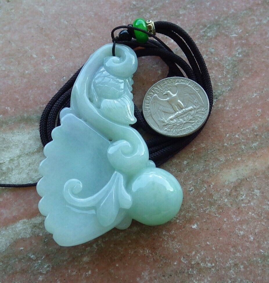 Certified Green Pale Lavender 100% Burma Natural A Jade jadeite Pendant Fish Sea Shell Bead Necklace 522948 TN